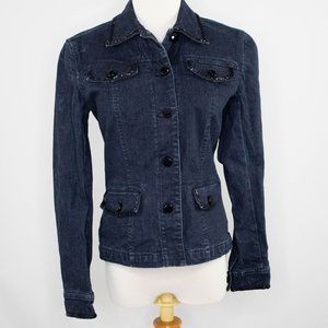 Jones New York ladies dark blue denim jacket (P)
